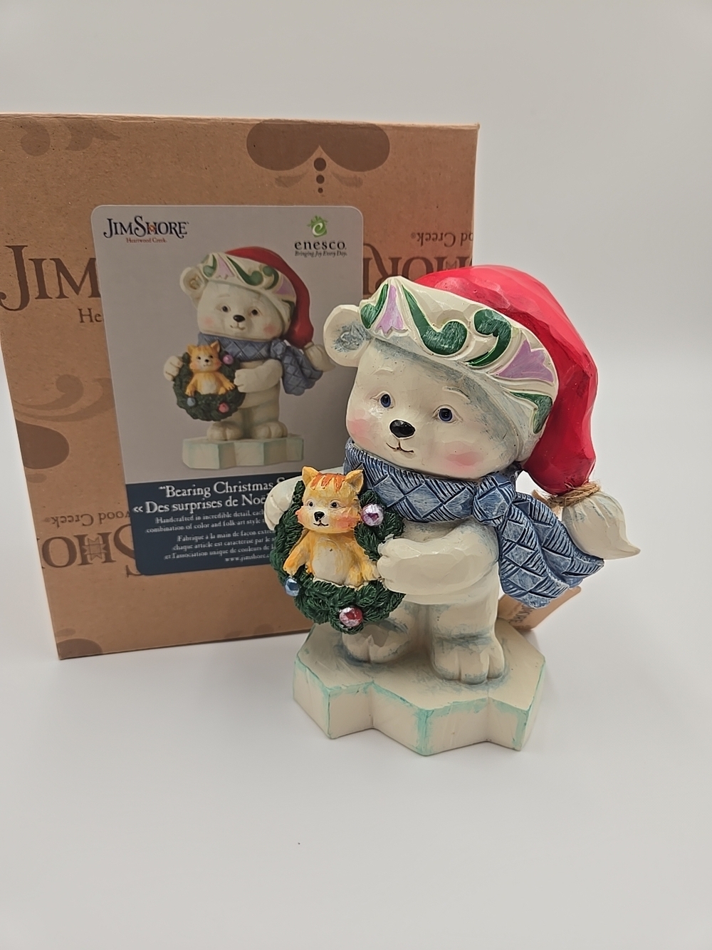 Jim Shore "Bearing Christmas Surprises" Bear Figurine ORIGINAL BOX